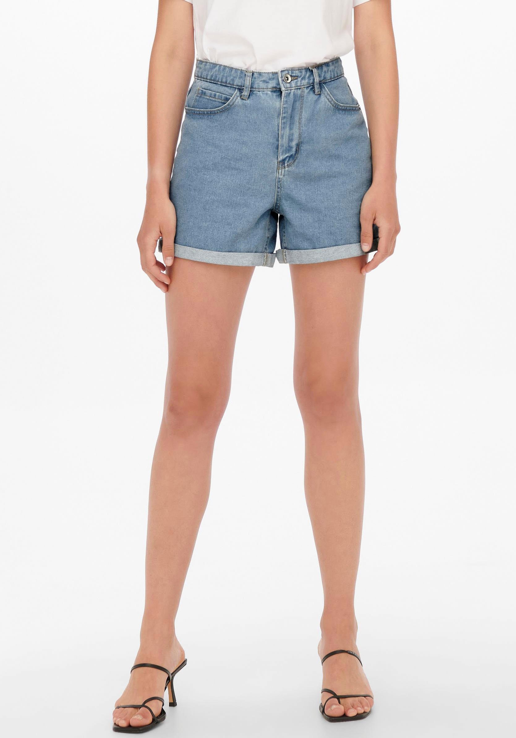 ONLY Jeansshorts ONLVEGA – Jeansshorts mit hohem Bund und Aufschlag Baumwol günstig online kaufen