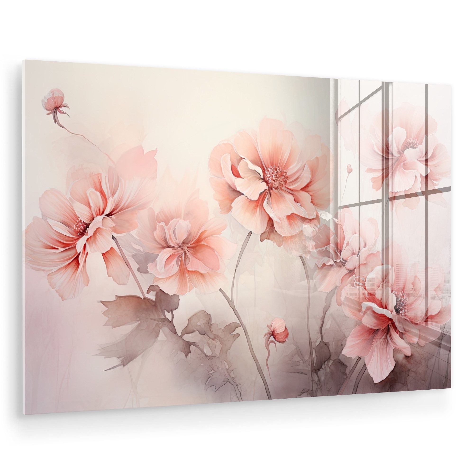 MuchoWow Acrylglasbild Blumen - Rosa - günstig online kaufen