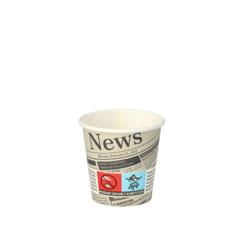 Starpak Becher 50 Trinkbecher, Pappe "To Go" 5 cl Ø 5 cm · 5 cm "Newsprint"