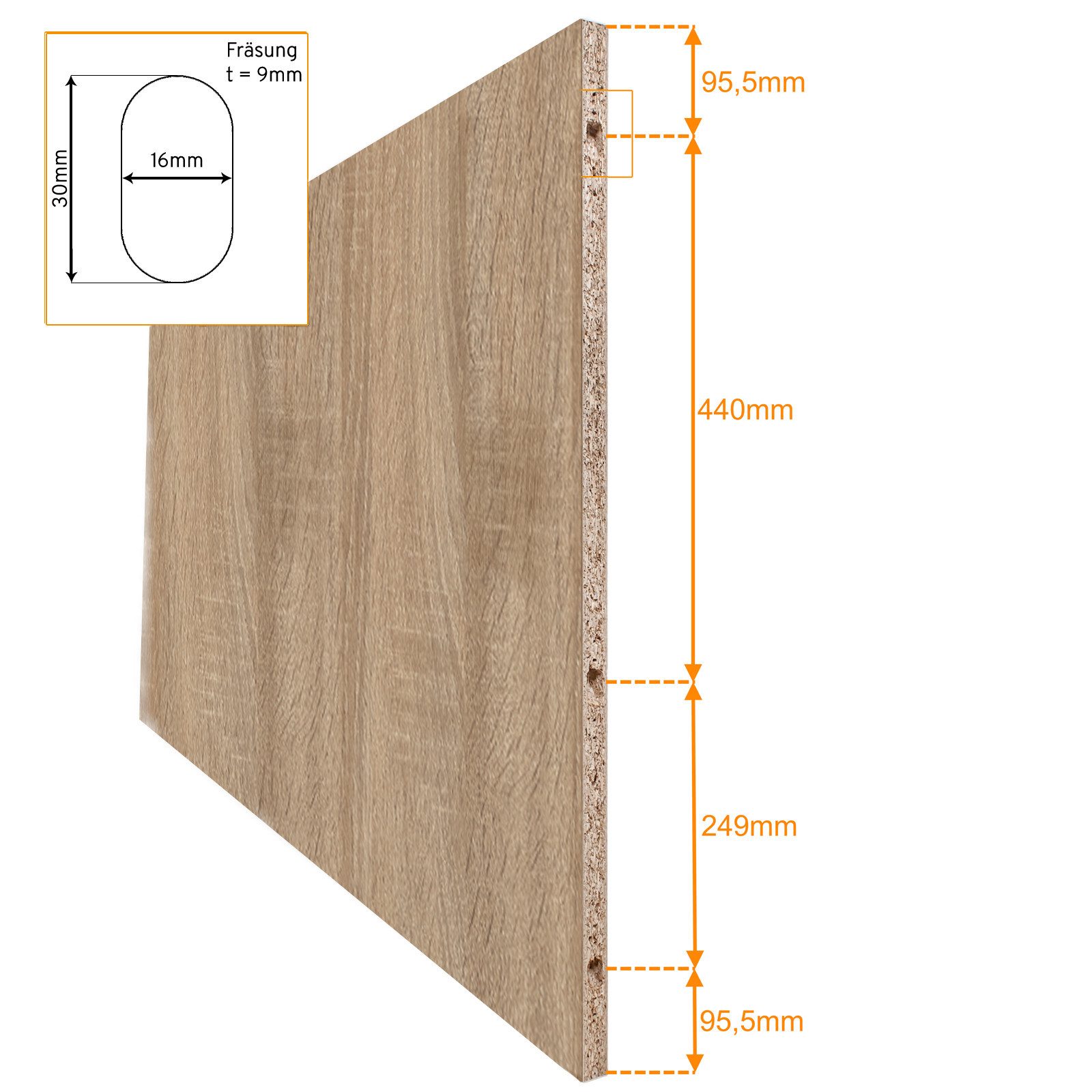 inova wohnen Zimmertür Holzschiebetür Türblatt Wildeiche, 88 x 203,5 cm melaminbeschichtet pflegeleicht