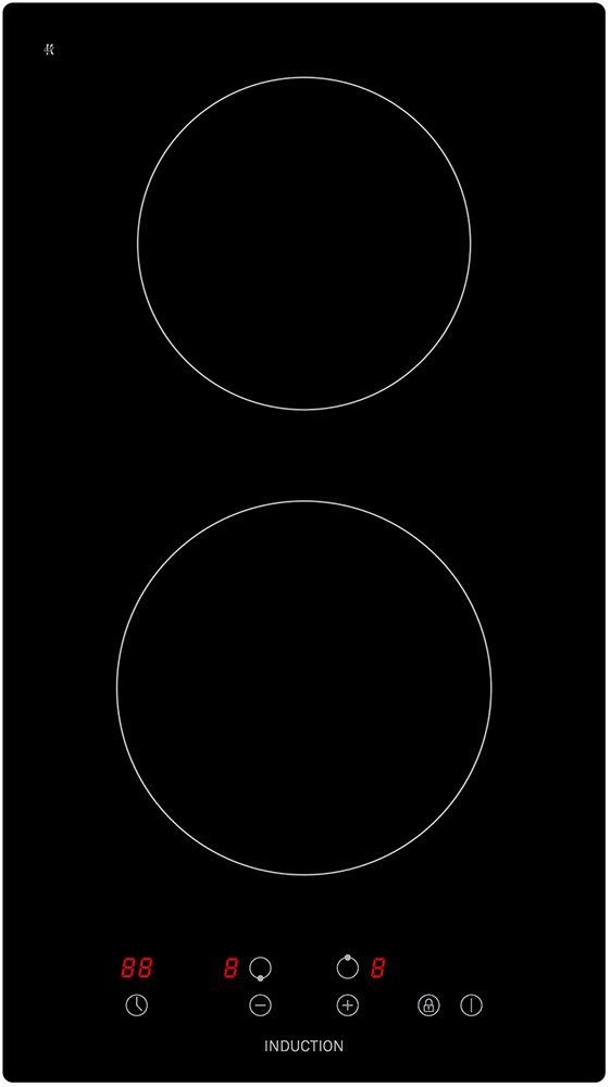 PKM Doppel-Induktionskochplatte Induktionskochfeld Autark 38cm 2 Zonen Rahmenlos Touch Control