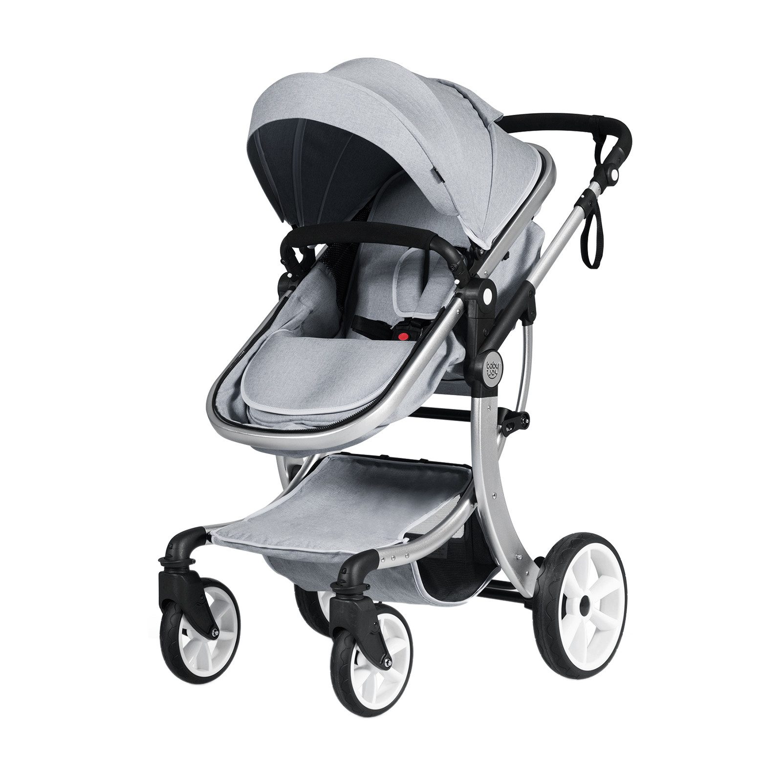 COSTWAY Kombi-Kinderwagen 2 in 1 Kinderbuggy Set & Stubenwagen, bis 25kg mehr