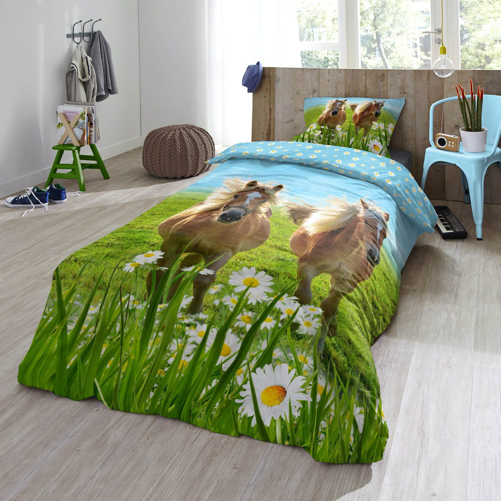 ESPiCO Kinderbettwäsche Pferde Trendy Bedding, Renforcé, 2 teilig, Tiermotiv, Haflinger, Koppel – Bild 5 von 5