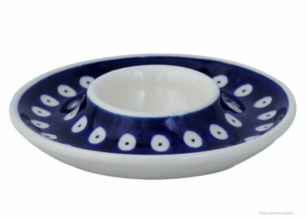 Bunzlauer Keramik Eierbecher Bunzlauer Keramik Eierbecher klassisch flach Ø11,2cm x H2,0cm Dekor 42