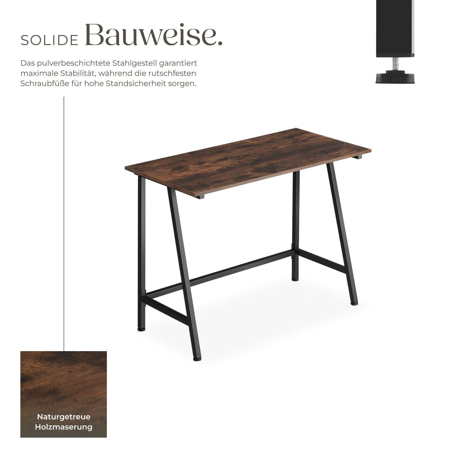 tectake Schreibtisch Newton (1-St., 1 tlg), Handlicher Schreibtisch in typischer Industrie-Optik