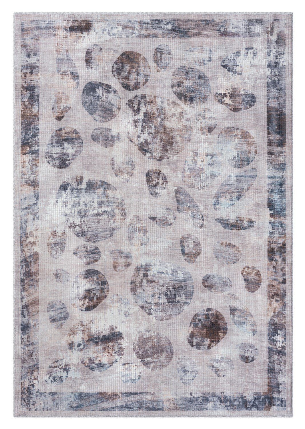 Wohnando Teppich MY-RUG Waschbarer Teppich "Kelpie" 160x230cm, grau, rechteckig, Höhe: 10 mm, Küche oder Terrasse, maschinen waschbar bis 30Grad