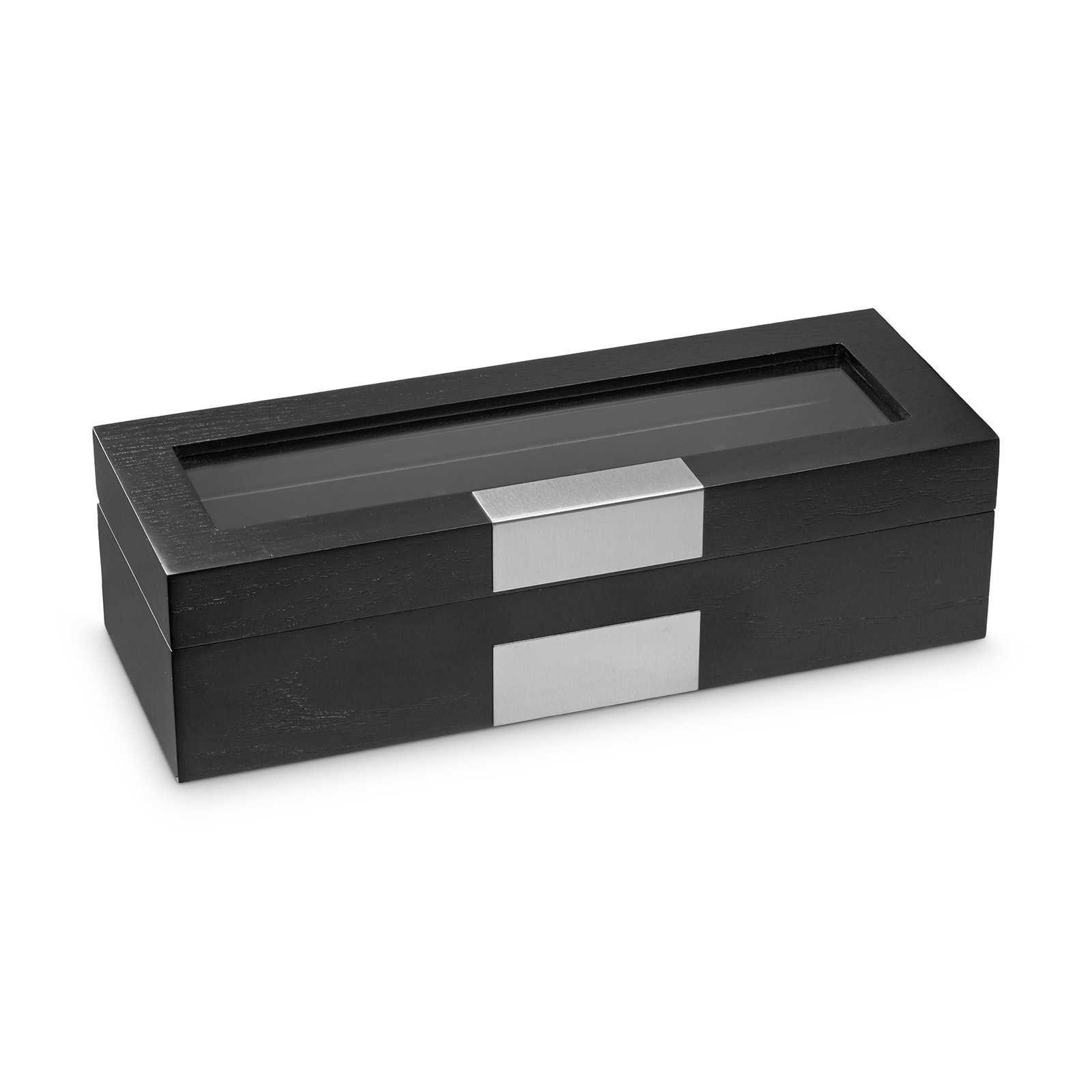 Hermann Jäckle Uhrenbox Horb Uhrenbox für 5 Uhren Eichedekor schwarz (2350-5-BL)