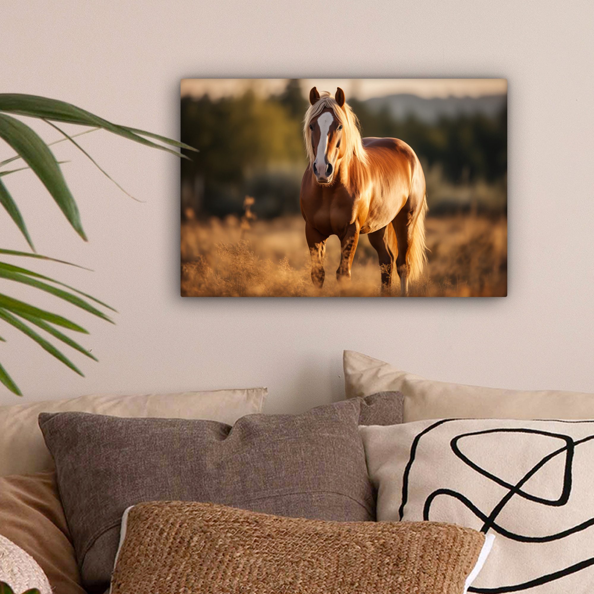 OneMillionCanvasses® Leinwandbild Pferd - Braun - Natur - Weide - Tier, Fot günstig online kaufen