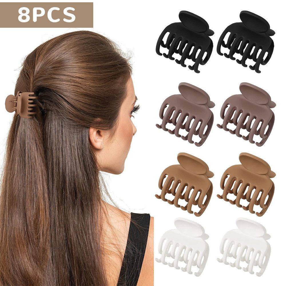 Haarspange Kleine Klauenclips zweireihige Zähne Matte für rutschfeste 8 Stück
