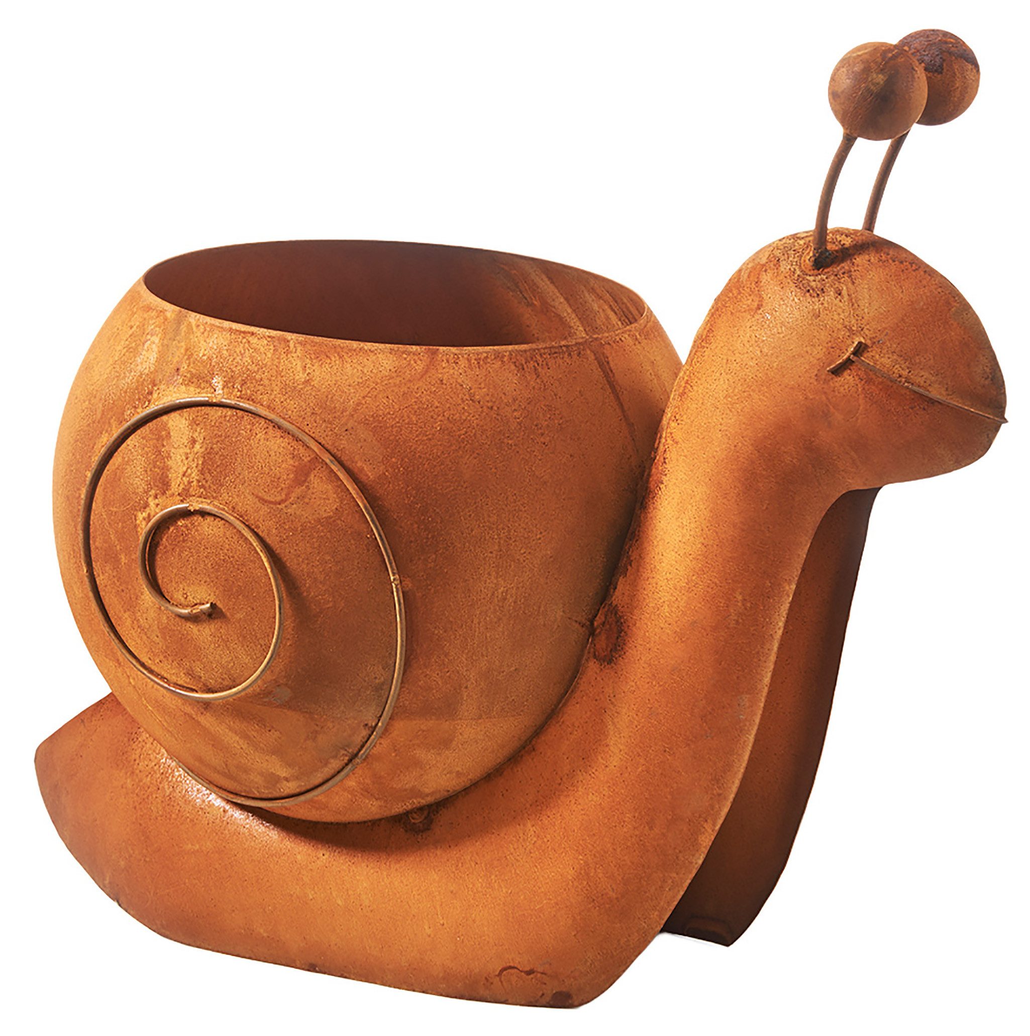 Kobolo Blumentopf Pflanzobjekt Schnecke SNAIL 31x19x26 cm, braun aus Metall (1 St)