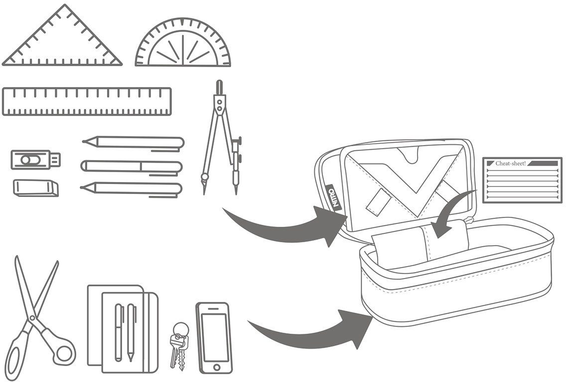 Federmäppchen, XL, Federtasche Faulenzer Pencil Case NITRO Box, Stifte Etui Schlampermäppchen,