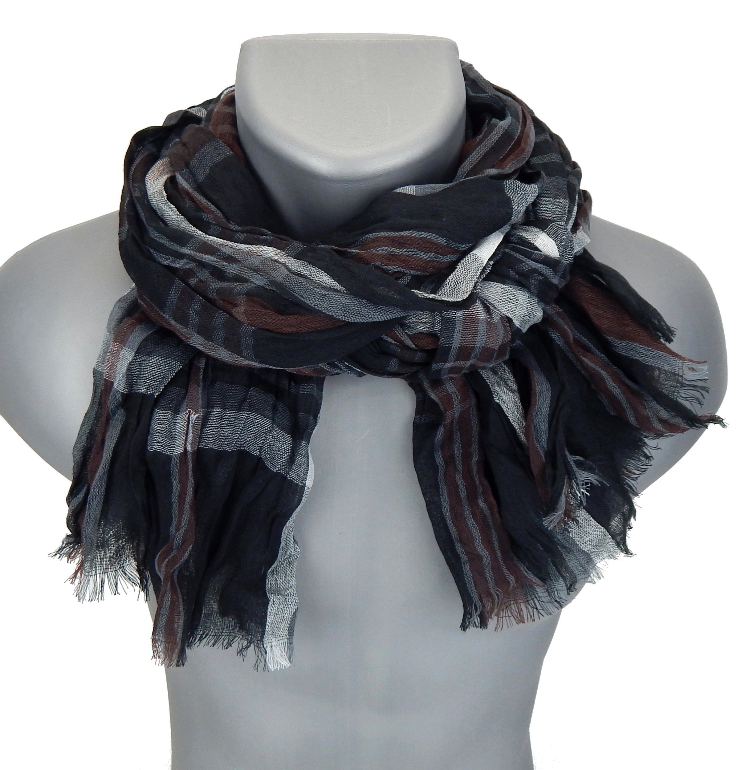 Ella Jonte Modeschal, Stylish im modernen Streifen-Design mit Crinkle-Struk günstig online kaufen