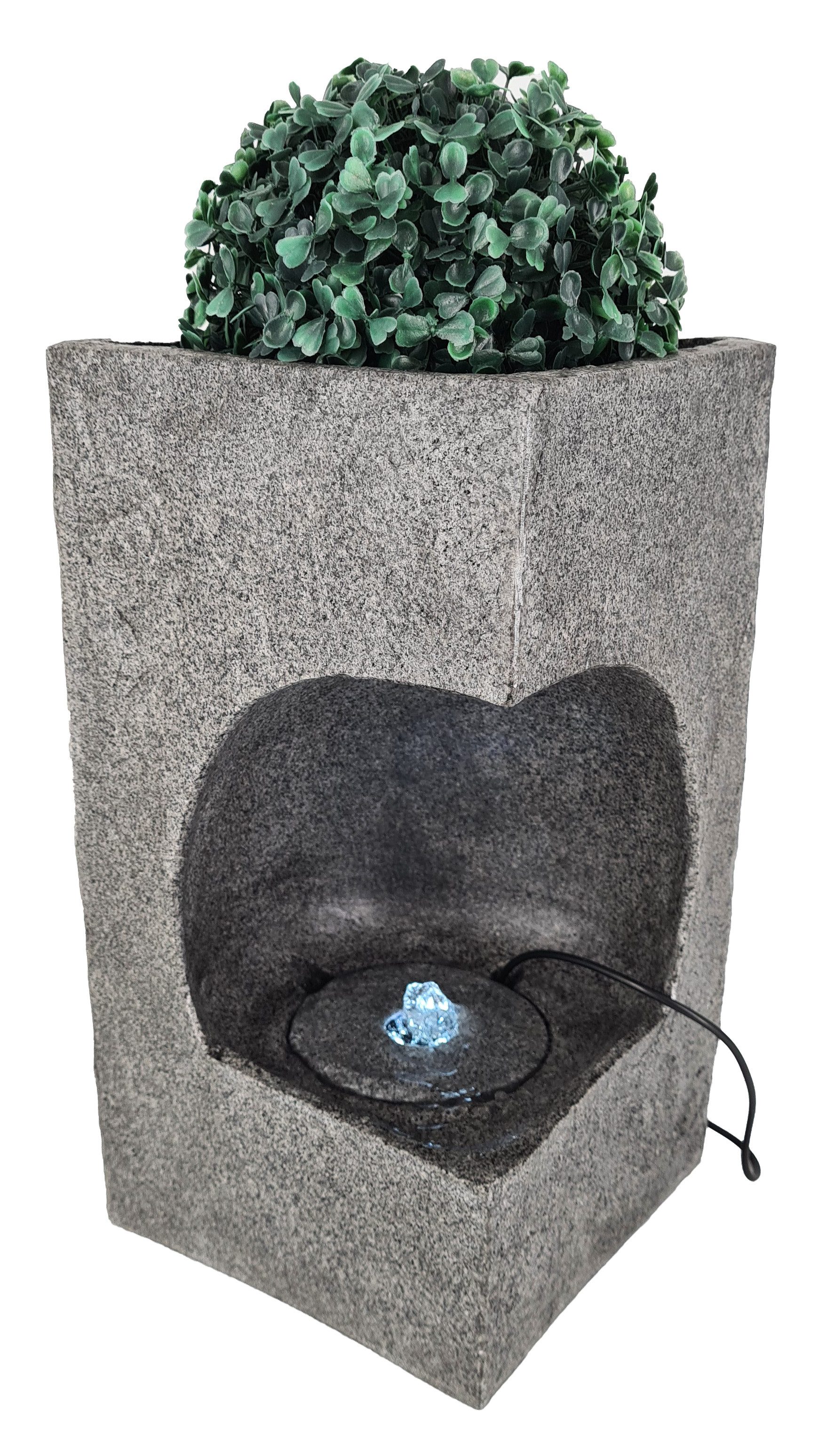 abc HOME Zimmerbrunnen mit Pflanzentopf, LEDs