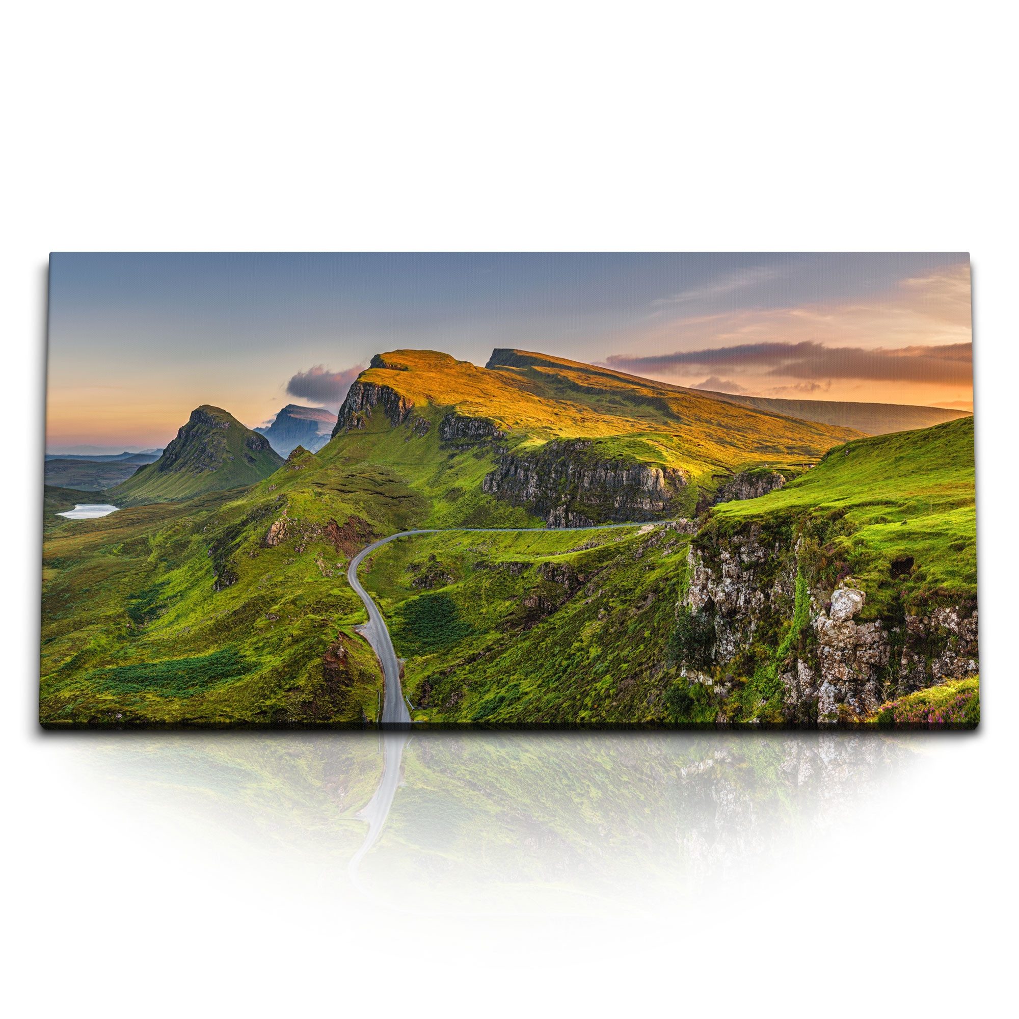 Leinwandbild Kunstdruck Bilder 120x60cm Quiraing Erdrutsch in Schottland Natur Berg