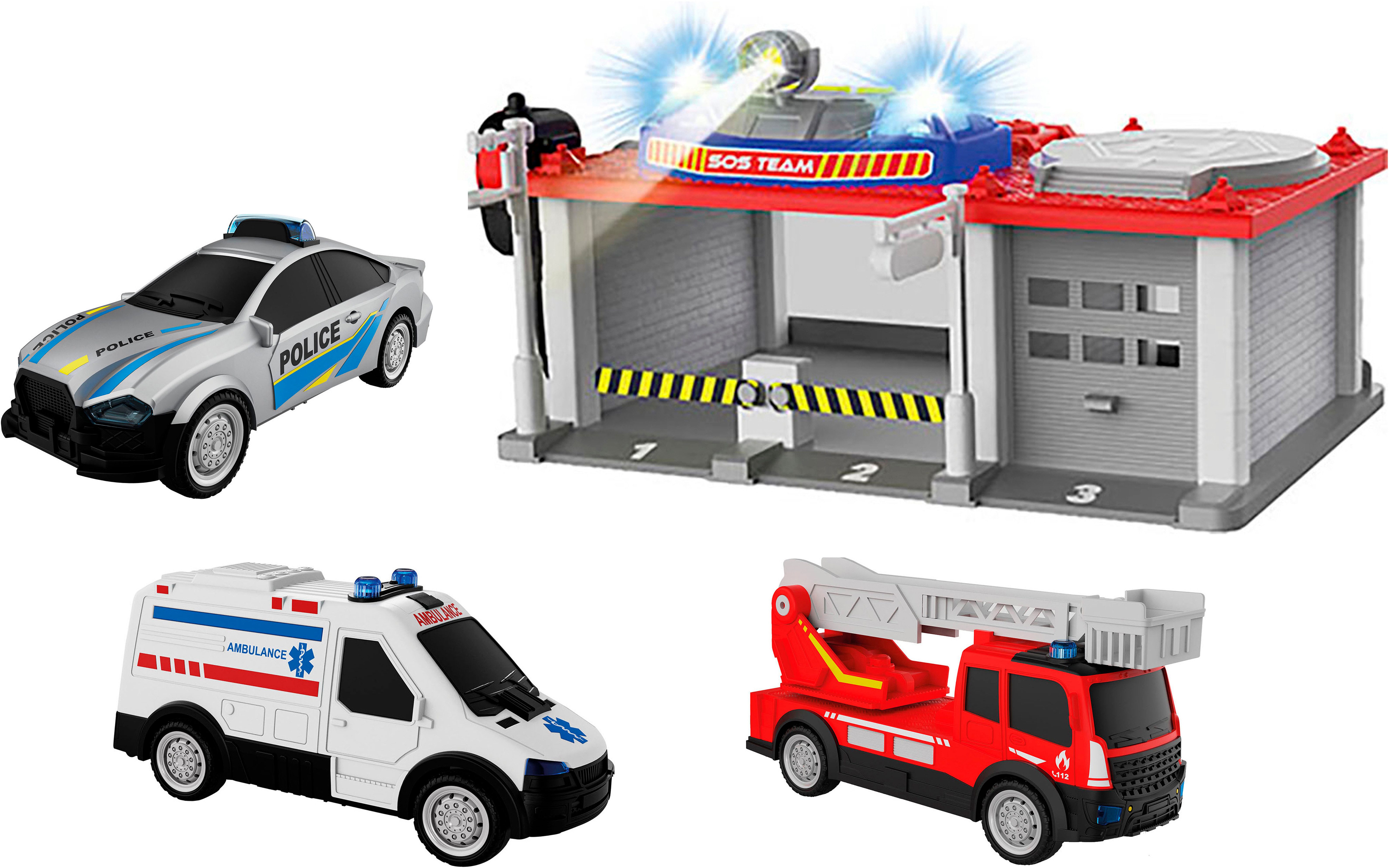 Happy People Spiel-Parkgarage SOS Station, inkl. 3 Fahrzeuge, mit Licht- un günstig online kaufen