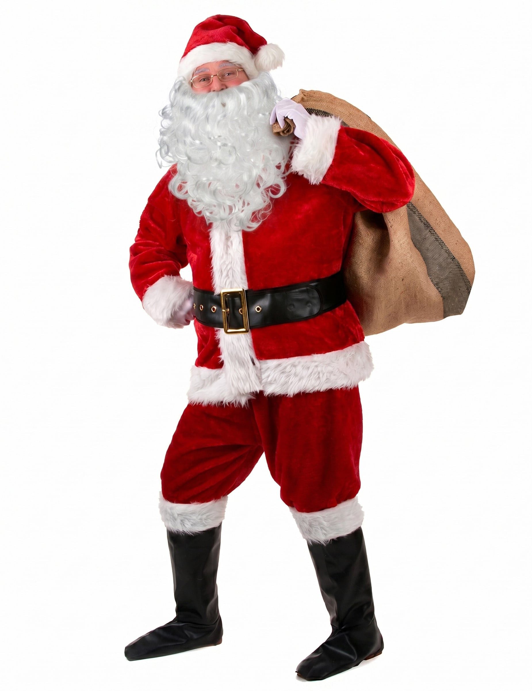 JADEO Kostüm Deluxe Weihnachtsmann Kostüm rot-weiss