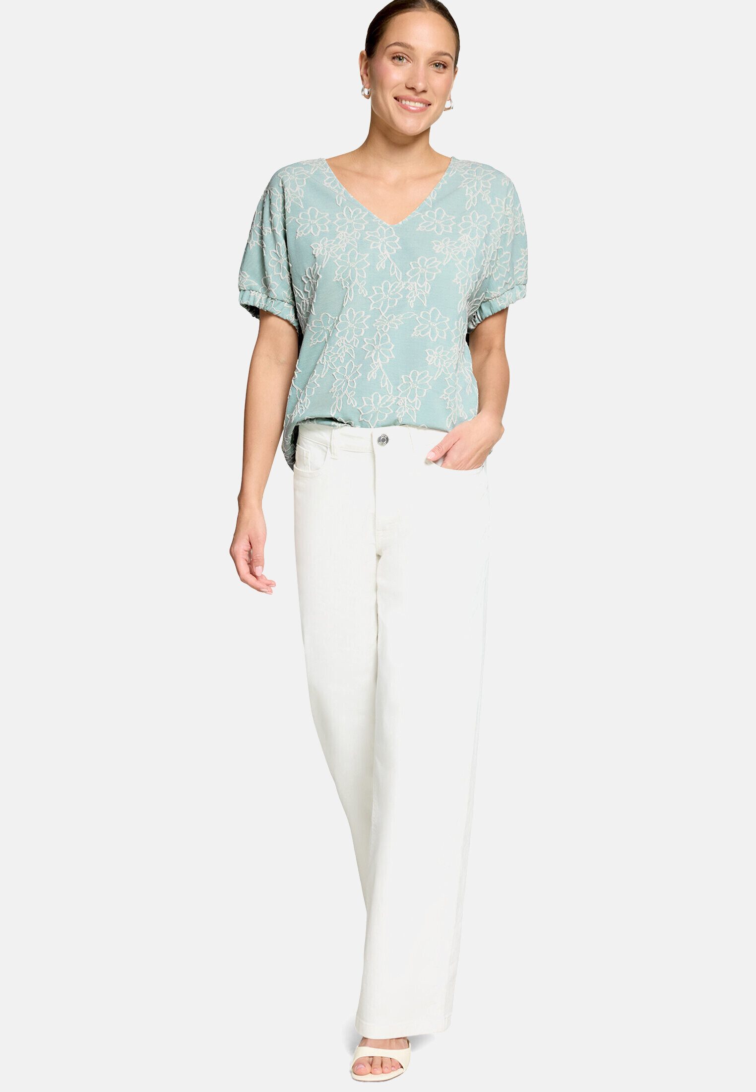 Zero Kurzarmshirt Damen kurzarm (1-tlg) Struktur