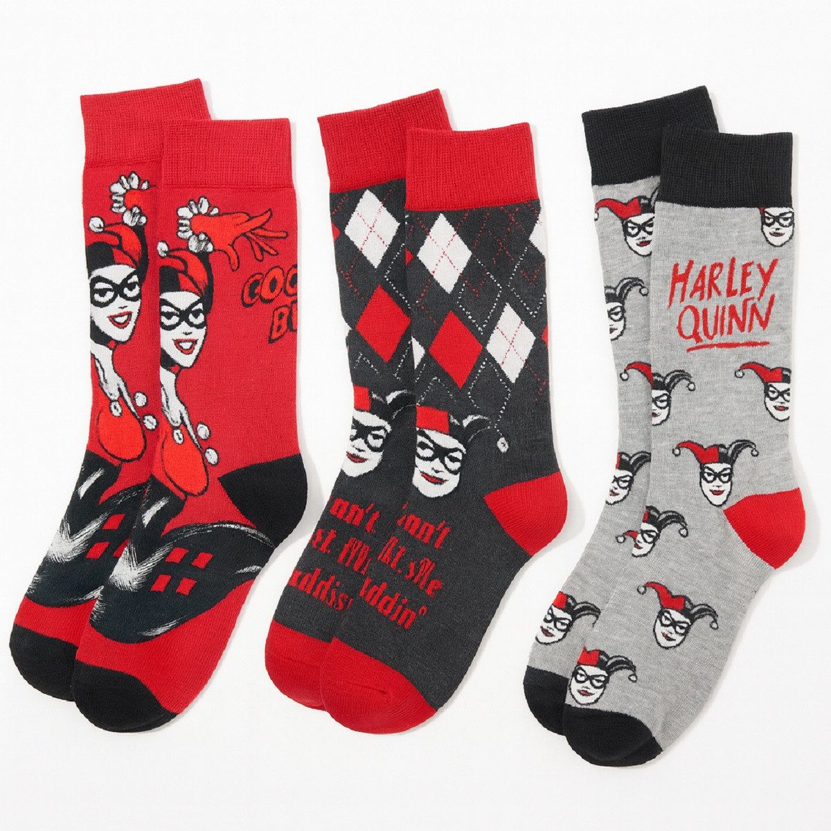 Cerda Socken Harley Quinn 3er-Pack Baumwollsocken mit Box Alltagssocken 36-43
