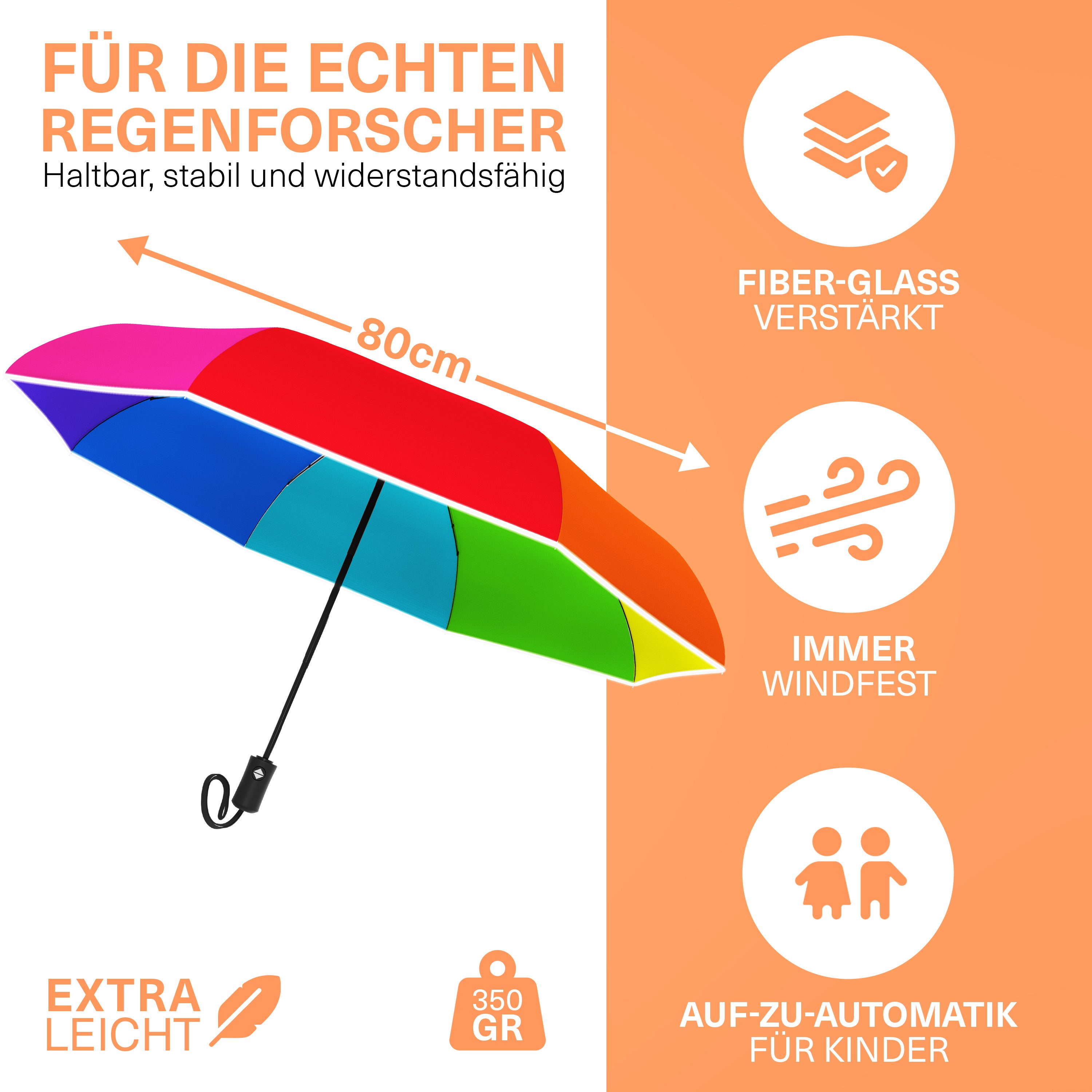 Styngard Taschenregenschirm Rotterdam, Regenschirm Kinder mit Sicherheitsreflektoren - Kinderschirm