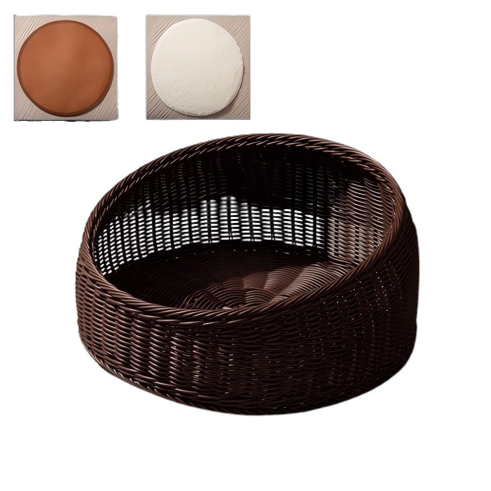 SIKAINI Tierbett Runde Katzenhöhle in Rattan-Optik, günstig online kaufen