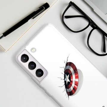 DeinDesign Handyhülle Captain America Offizielles Lizenzprodukt Marvel, Samsung Galaxy S22 Silikon Hülle Bumper Case Handy Schutzhülle