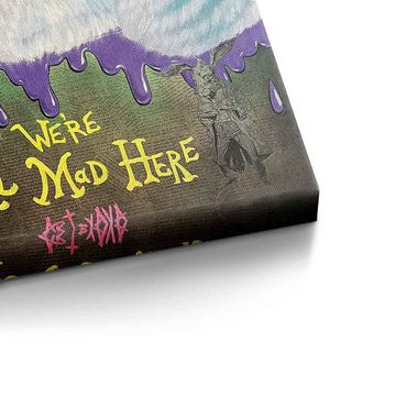 DOTCOMCANVAS® Leinwandbild Mad Cat, Leinwandbild Mad Cheshire Cat Grinsekatze Alice im Wunderland Comic