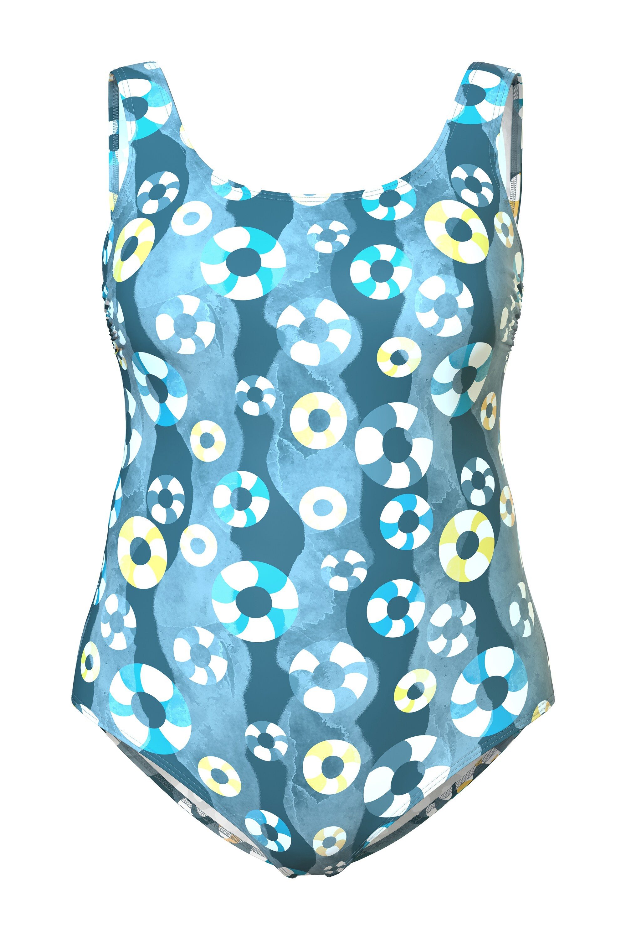 Ulla Popken Badeanzug Badeanzug Schwimmringe ohne Softcups Rundhals günstig online kaufen