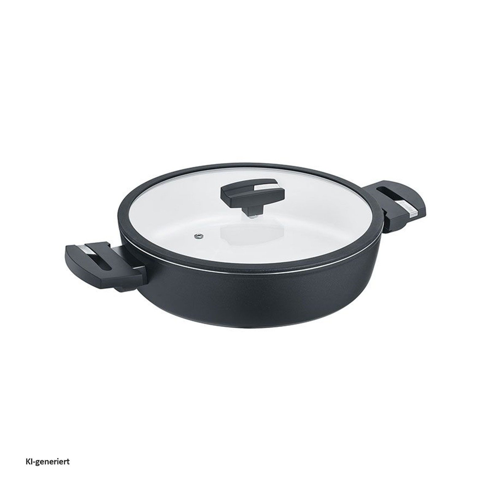 Berndes Servierpfanne Servierpfanne mit Glasdeckel Induktion Enduro, Aluminium, schlaggeschmiedet (2-tlg)