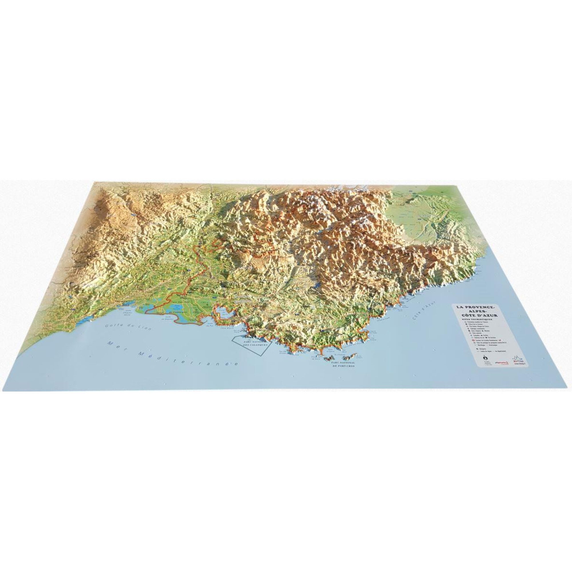 3Dmap Wandbild 3Dmap Regional-Karte La Provence-Alpes-Cotes d'Azur