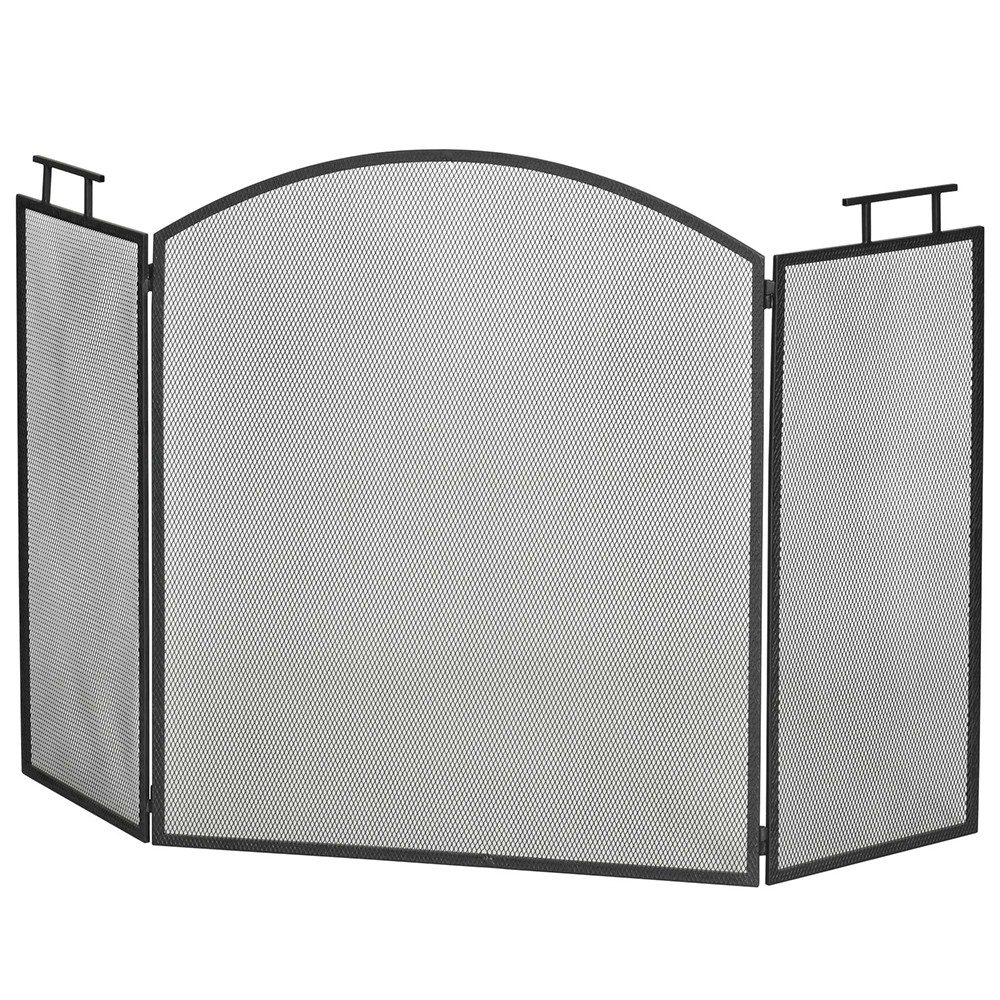 FELIXLEO Herdschutzgitter Kaminschutzgitter 3 teilig faltbar Funkenschutz Eisen Schwarz sicher (1 St)