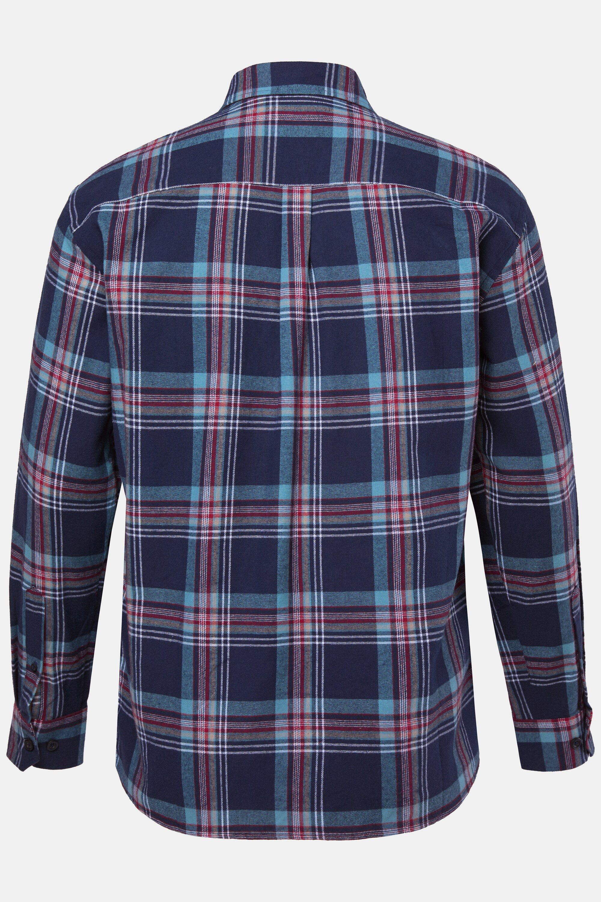 Men Plus Businesshemd Karo-Flanellhemd Langarm Kentkragen Comfort Fit – Bild 3 von 3