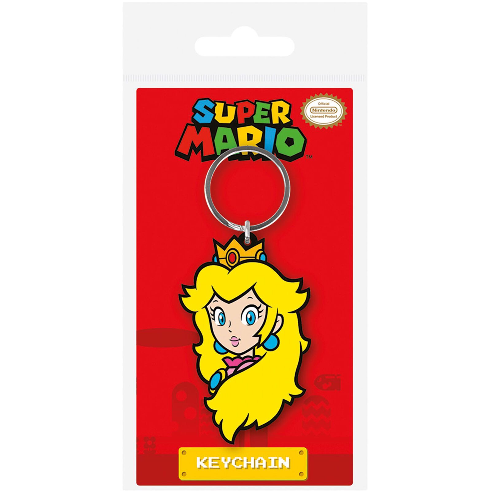 Schlüsselanhänger Super Mario - Princess Peach - Gummi Schlüsselanhänger Keyring - 4,5x6