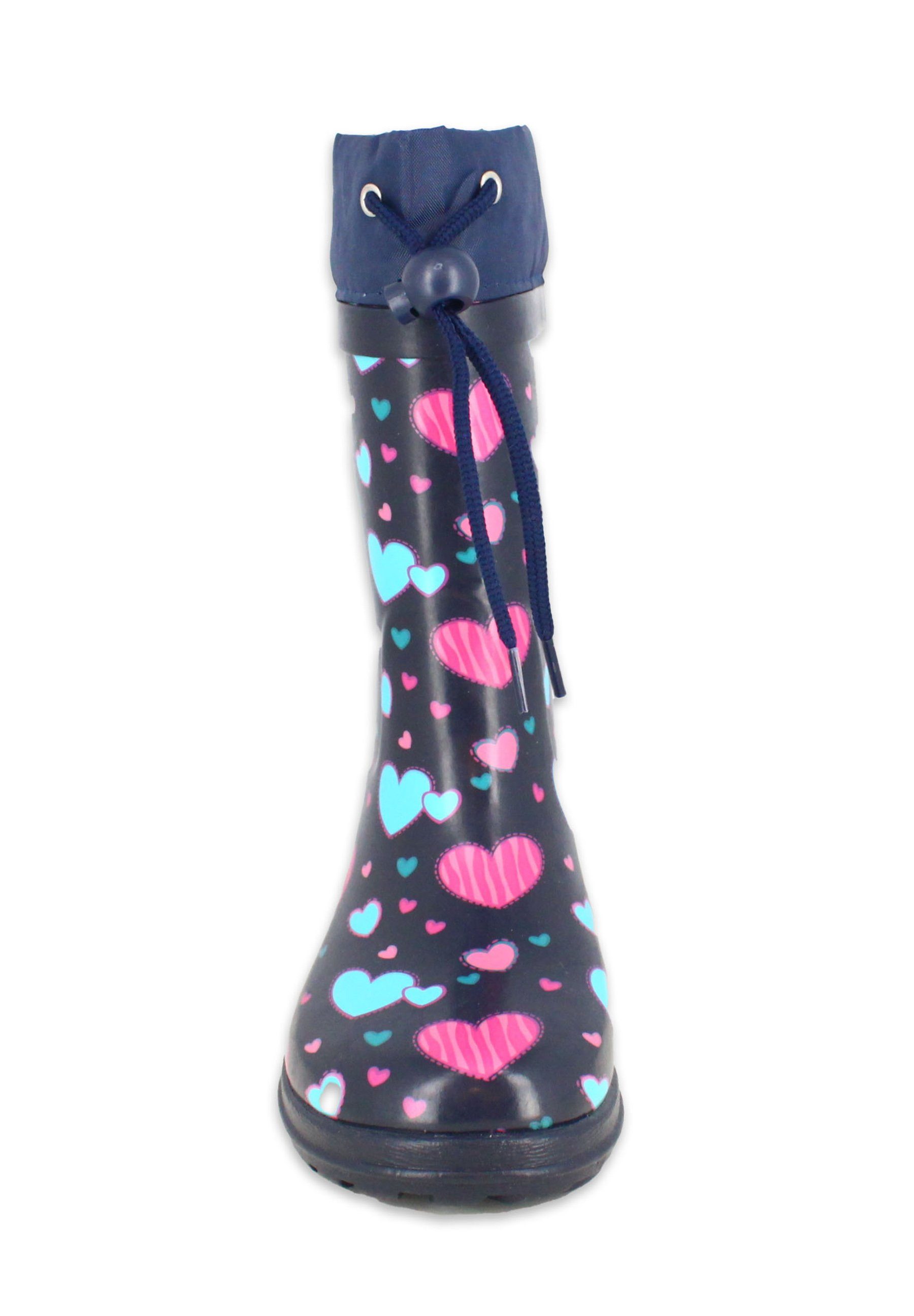 Beck Gummistiefel Herzen mit Warmfutter Gummistiefel (für warme Füße bei Nässe und Kälte) wasserdicht, aus Naturkautschuk, leichte flexible Sohle – Bild 4 von 5