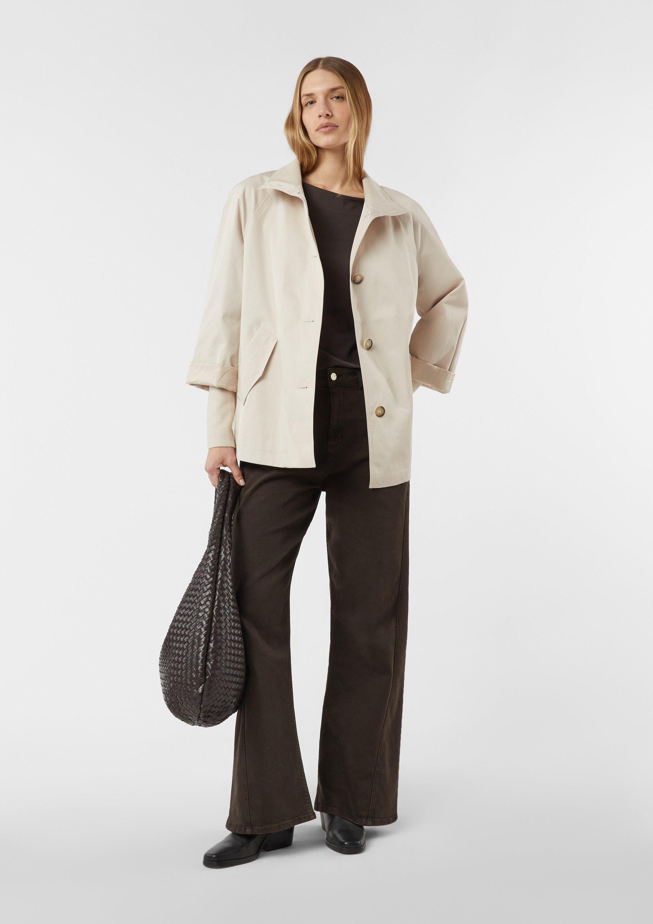 comma Funktionsjacke Outdoor-Jacke Cape-Jacke mit Stehkragen und Rippbündchen