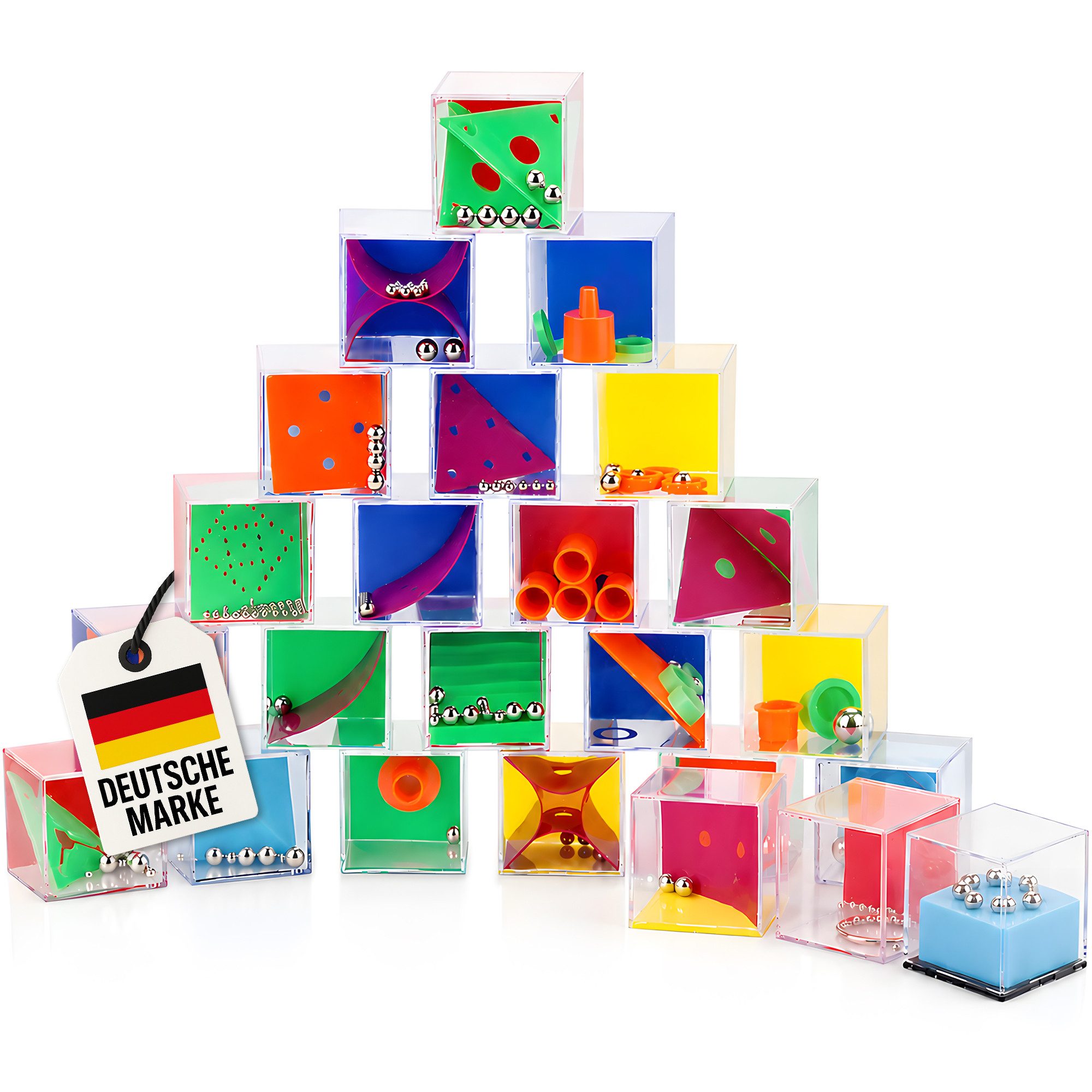 Wellgro Spielesammlung 24er Set Geduldsspiele - je ca. 4 x 4 x 4 cm (LxBxH)