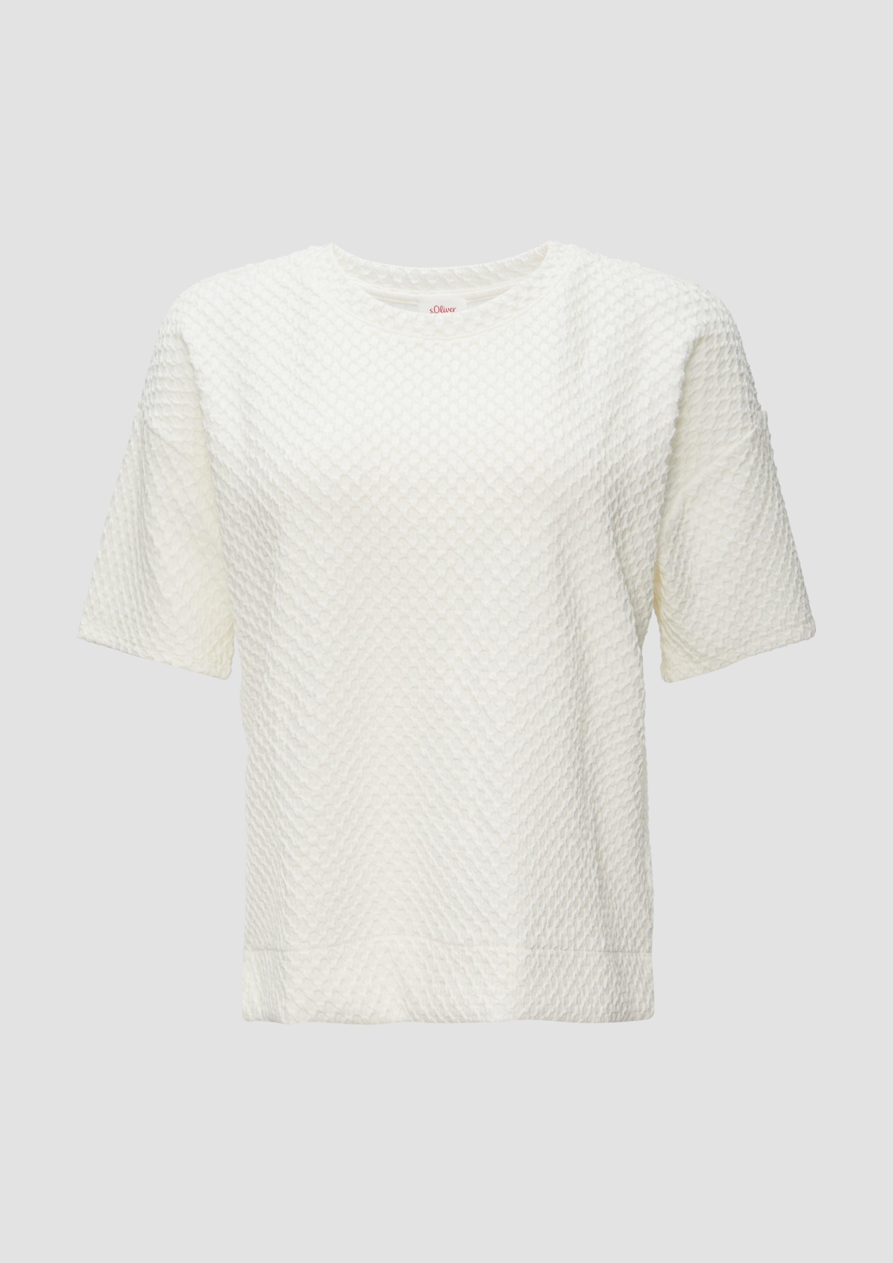 s.Oliver Kurzarmshirt Sweatshirt mit Rundhalsausschnitt und günstig online kaufen