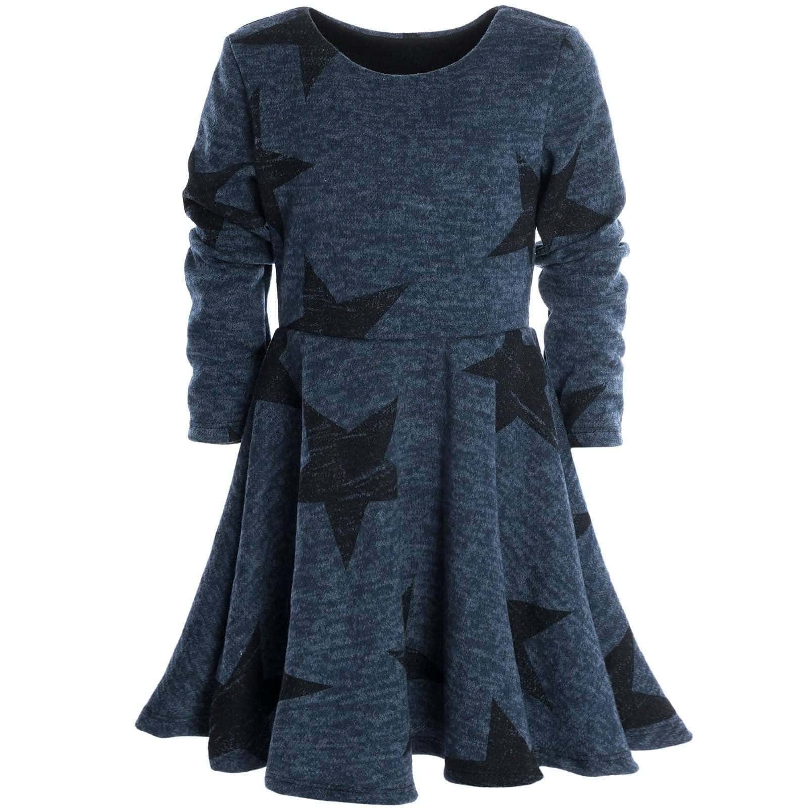 BEZLIT Sweatkleid Mädchen Winter Kleid 20678 (1-tlg) schwingender Rock Blau