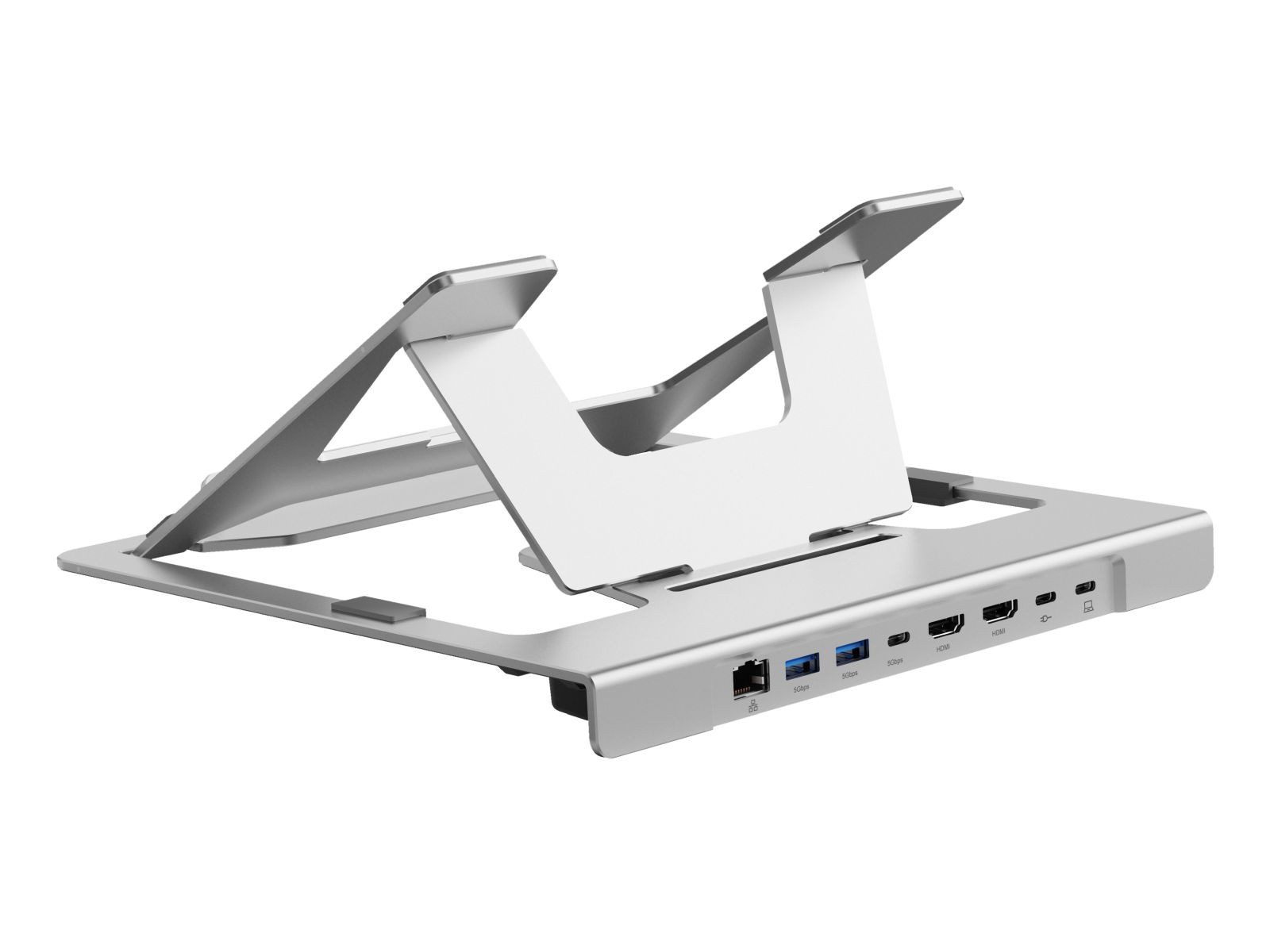 Conceptronic Laptop-Dockingstation DONN35S Laptopständer mit 7-in-1 USB-C MST Dockingstation, Dual HDM...