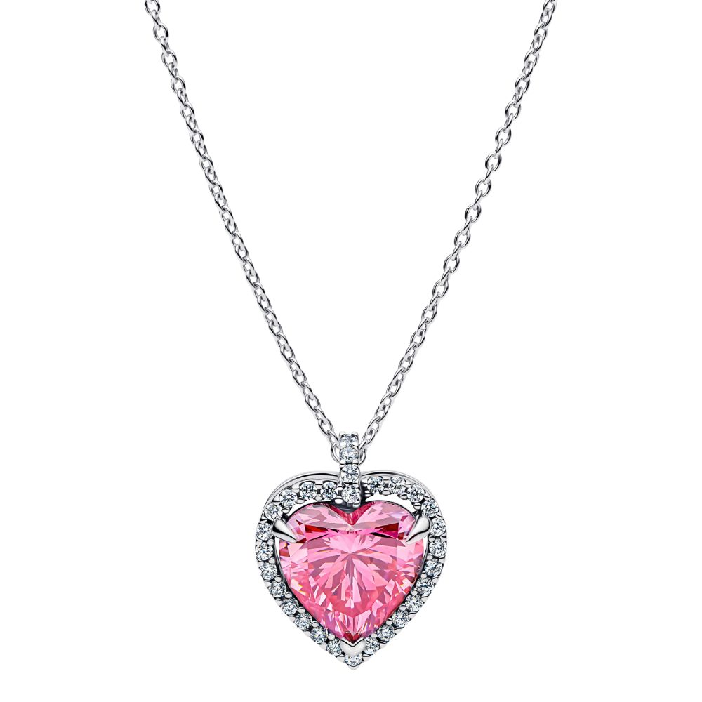 Pandora Kette mit Anhänger 394414C01-45, pinkes Herz