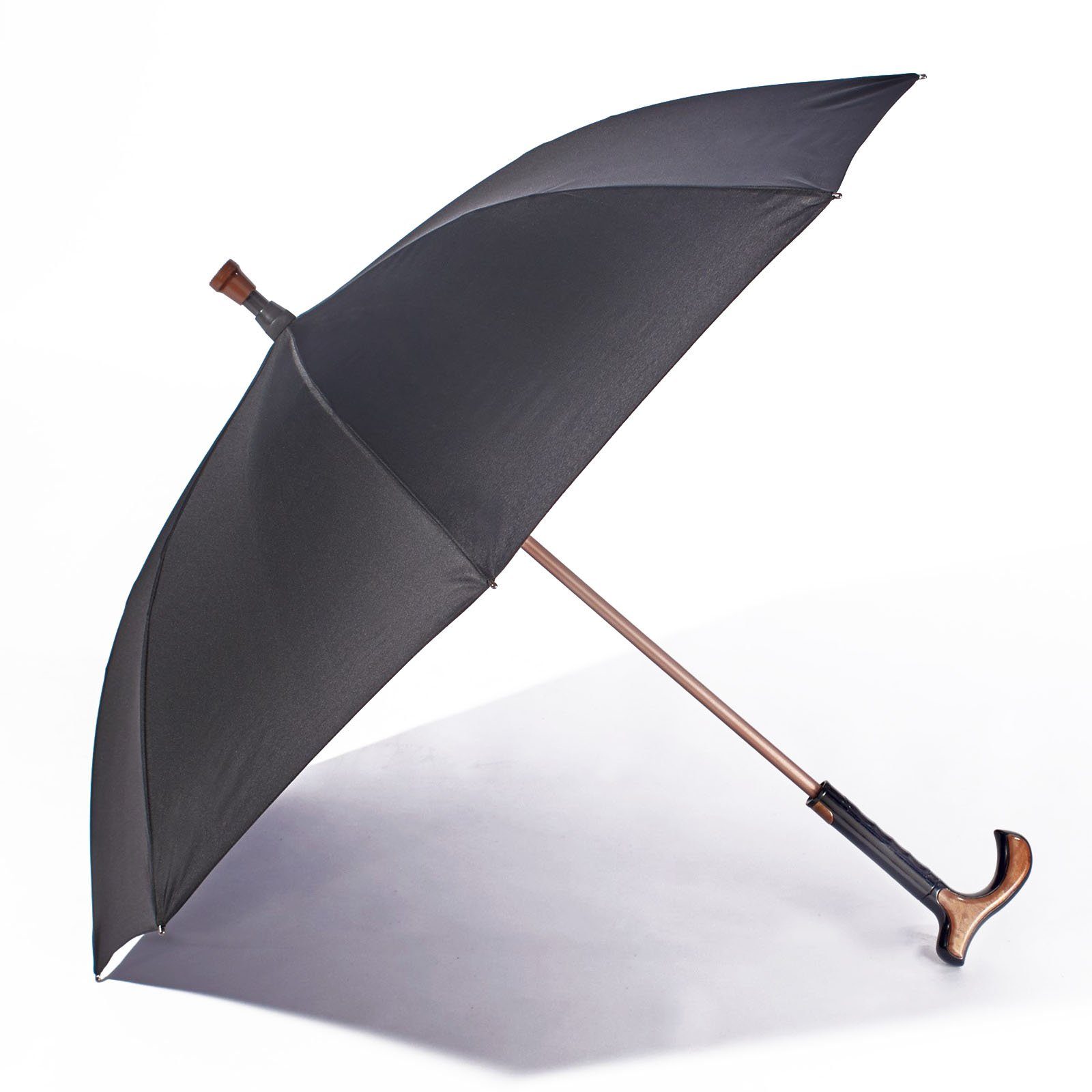 HAC24 Gehstock Spazierstock Gehhilfe, mit Regenschirm integriertem