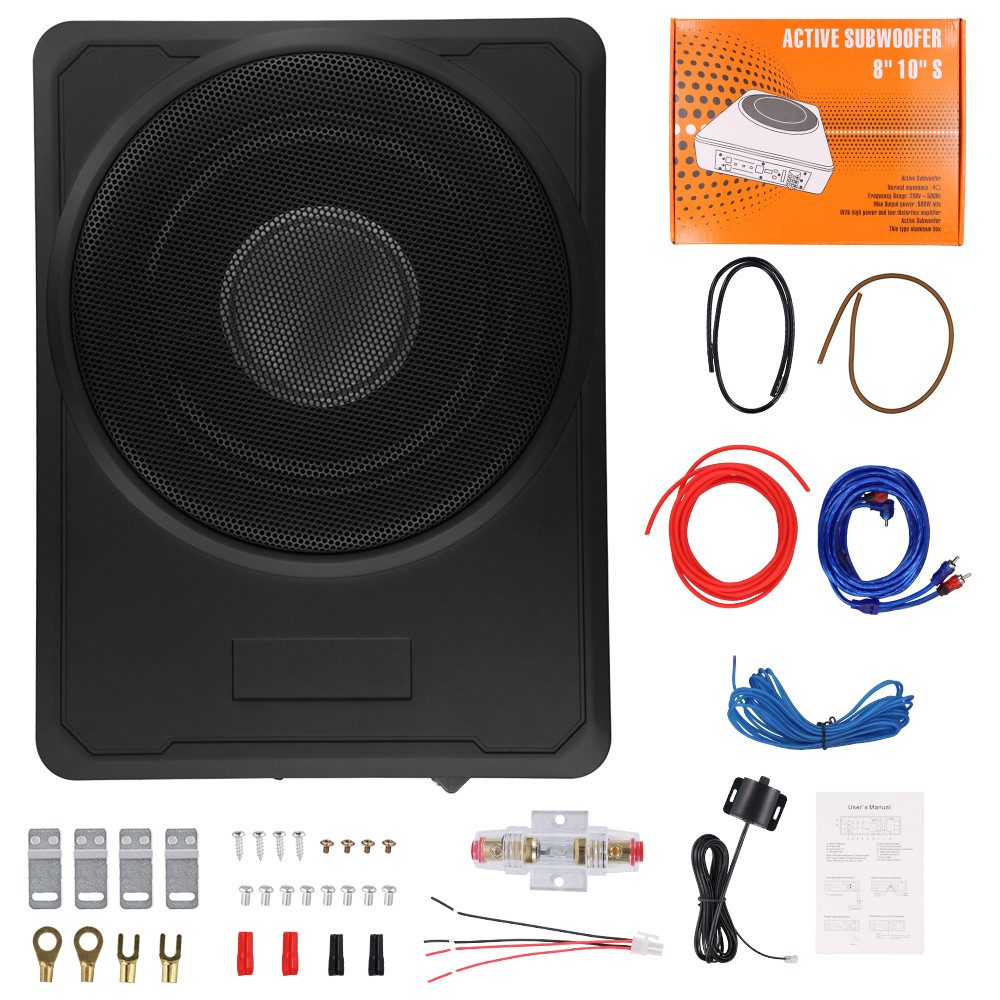 Hikity 1000W Aktiv-Subwoofer Set für Auto/LKW - Unter-Sitz-Montage Автомобільний сабвуфер