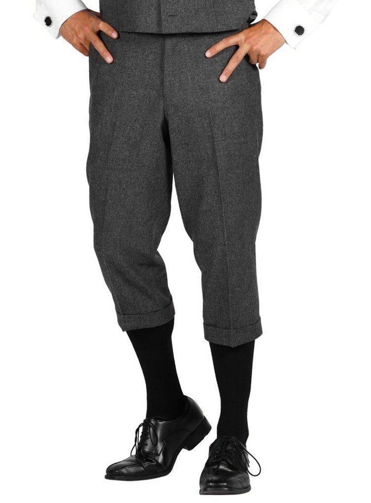 thetru Kostüm 20er Jahre Knickerbocker grau, Wadenlange Anzughose im Peaky Blinders-Stil