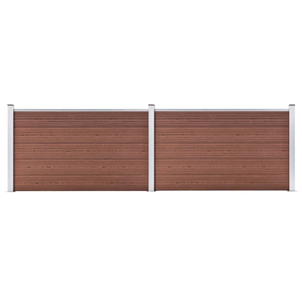 vidaXL Maschendrahtzaun Gartenzaun WPC 353x106 cm Braun, (1-St)