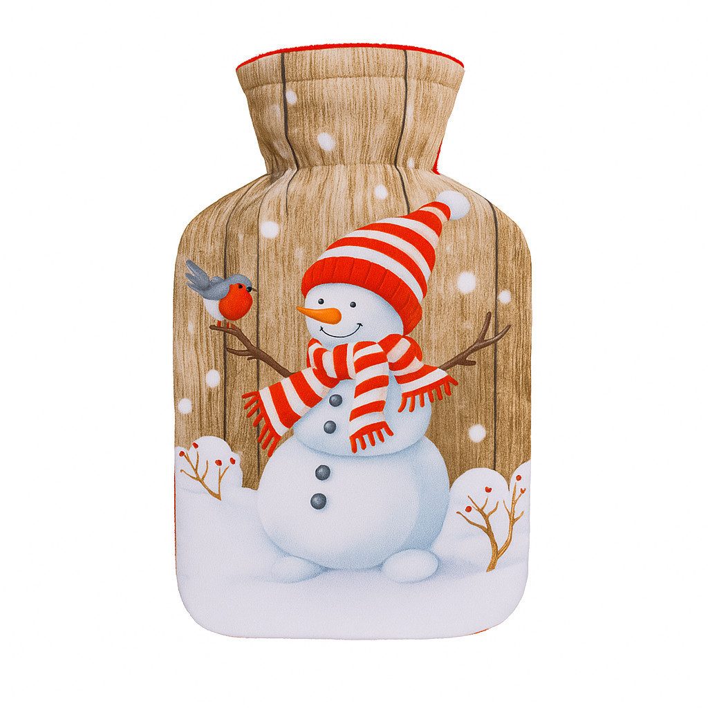 Out of the Blue Wärmflasche Weihnachts Wärmflasche 1L mit Motivbezug 26x16 cm 4 Designs, Wärmender Weihnachtsgruß mit Kuschelfaktor