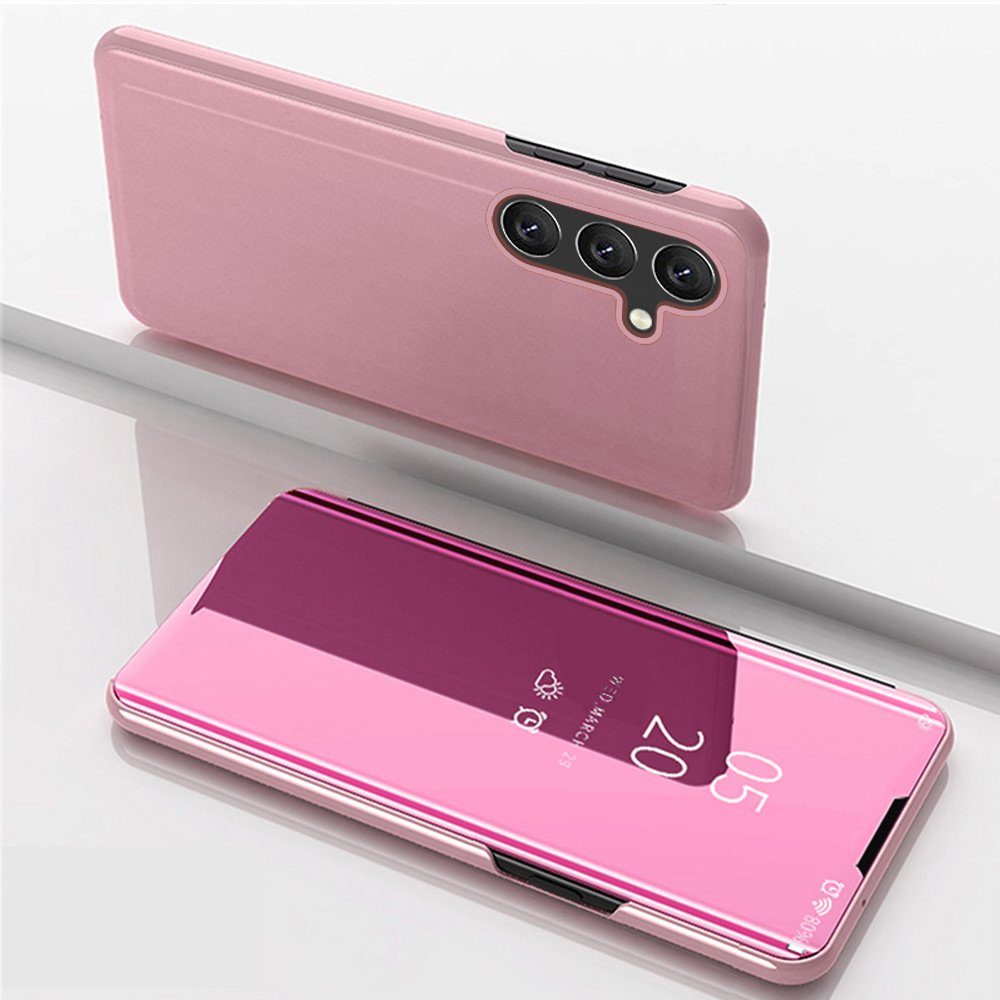 FITSU Handyhülle Handytasche für Samsung Galaxy Hülle Flipcase Spiegel Handyhülle, Hülle für A55, A35, A25, A15, A05s, A54, A53, A52, A51, A17, A37, A57