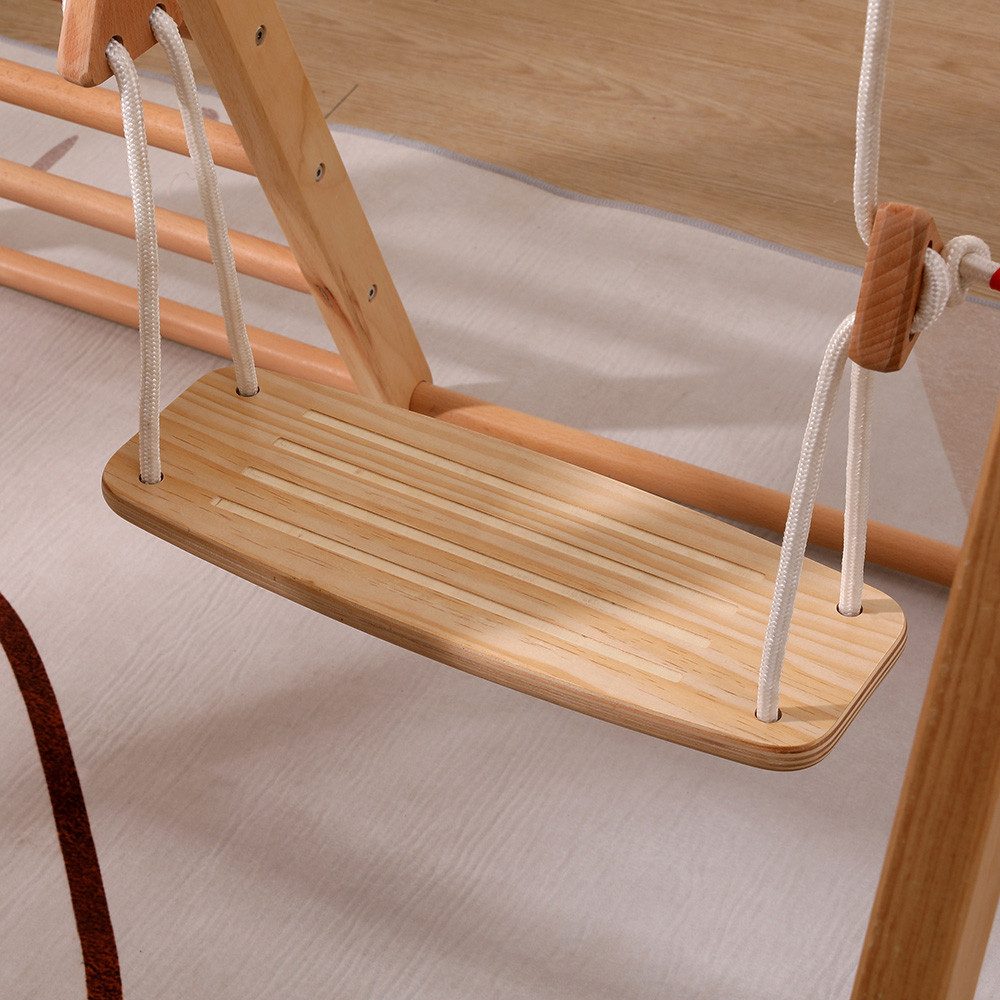 HOME DELUXE Klettergerüst Indoor IDA, (inkl. Leiter, Rutsche, Schaukel & Kletterdreieck), 112 x 182 x 115,5 cm, Holz - Klettergerüst, Spielturm, Spielplatz