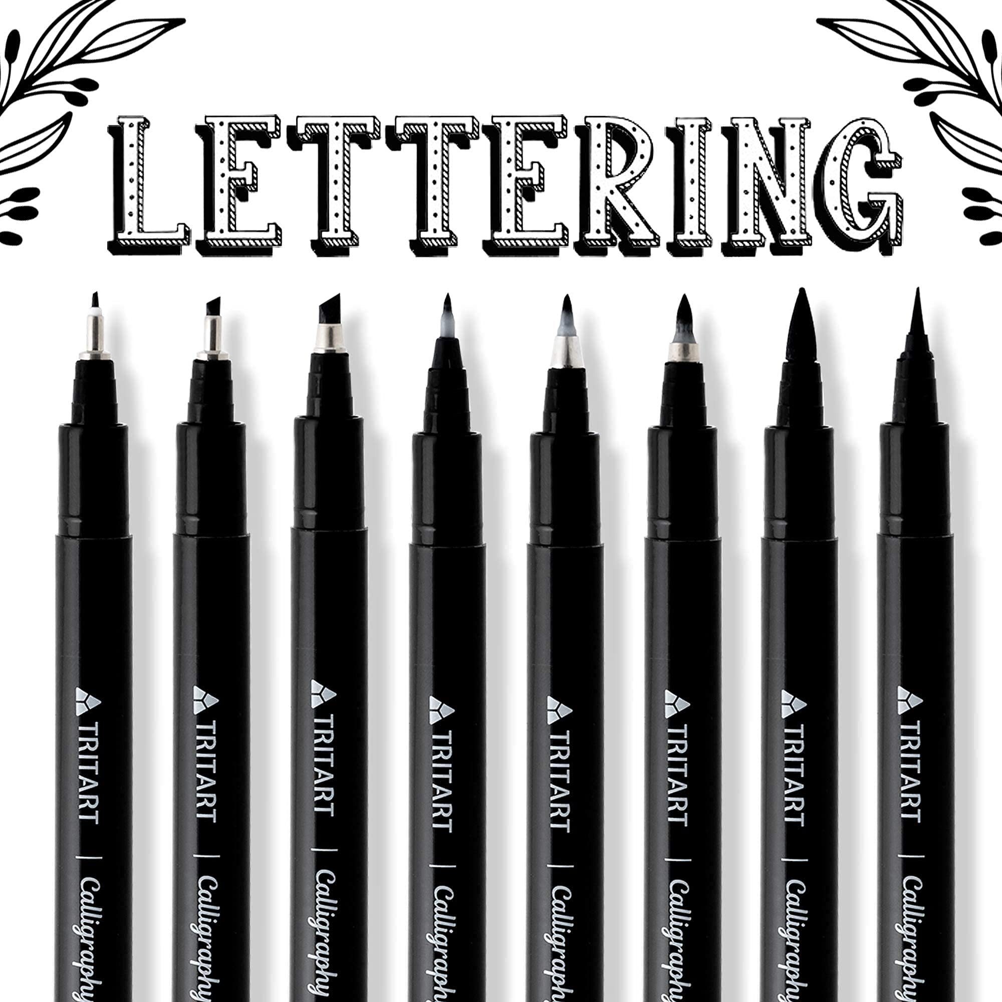 Tritart Pinselstift Kalligraphie Pinselstifte Set: 8 Stifte für Handlettering und Malerei, Kalligraphie Stifte Set: 8 Pinselstifte für Handlettering und Malen
