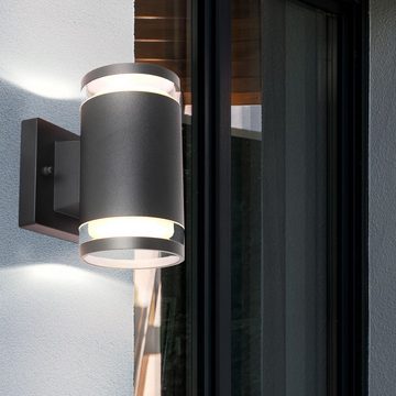 etc-shop Außen-Wandleuchte, Leuchtmittel nicht inklusive, Außenwandleuchte anthrazit Fassadenleuchte Gartenlampe Aluminium