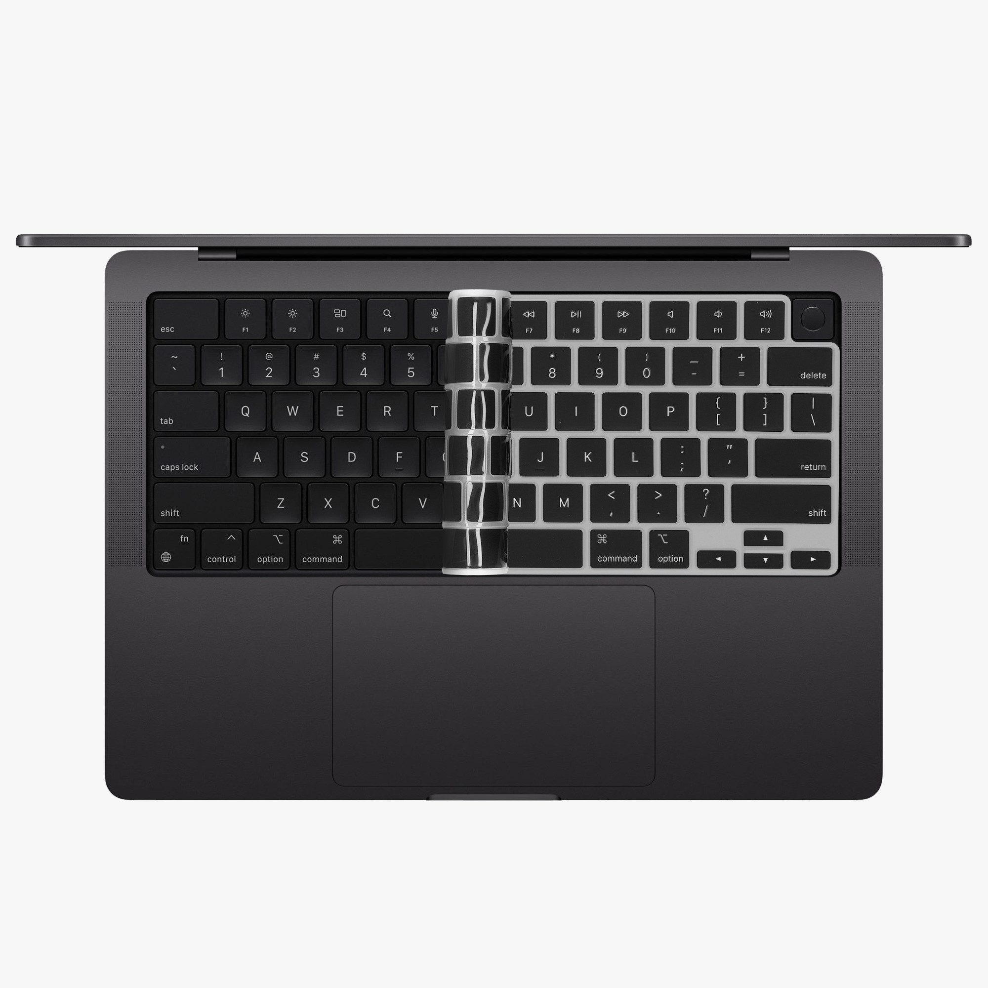 kwmobile Schutz-Set Silikon Tastaturschutz für Apple MacBook Pro 14 M5 2026 A3426, QWERTY US Keyboard Cover Abdeckung - Schwarz – Bild 2 von 5