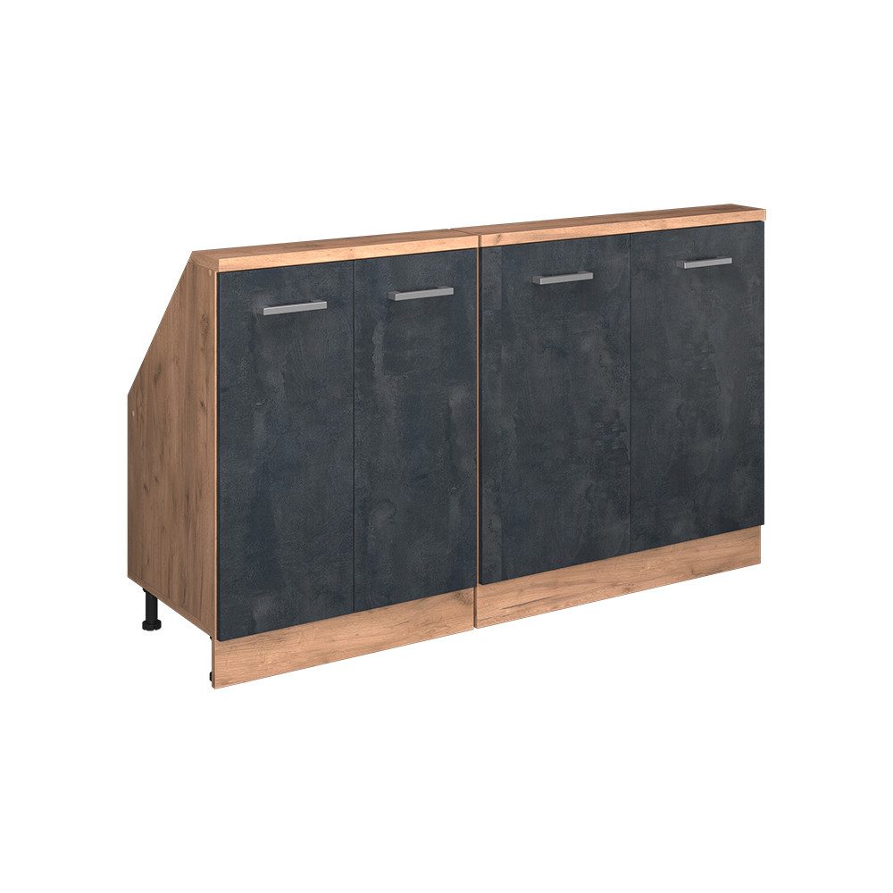 Vicco Unterschrank R-Line, Schwarz Beton/Goldkraft Eiche, günstig online kaufen